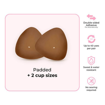 🩱40+ Uses Per Pair, Double-Sided Adhesive for All-Day Security| 🩱🩱🩱Patented Sticky Bra Inserts, Instant 2 Cup Size Lift, Reusable, Sweat & Water Resistant-VEX
