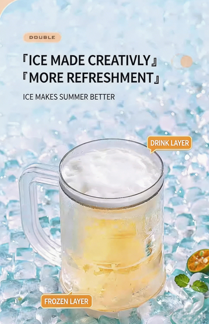❄️Double Wall Frozen Chiller Mug🍺❄️ - Large Capacity Ice Cold Beer & Soda Cup, Keep Drinks Icy Cold For Hours, Perfect For Summer Parties, BBQs & Home Use-VEX