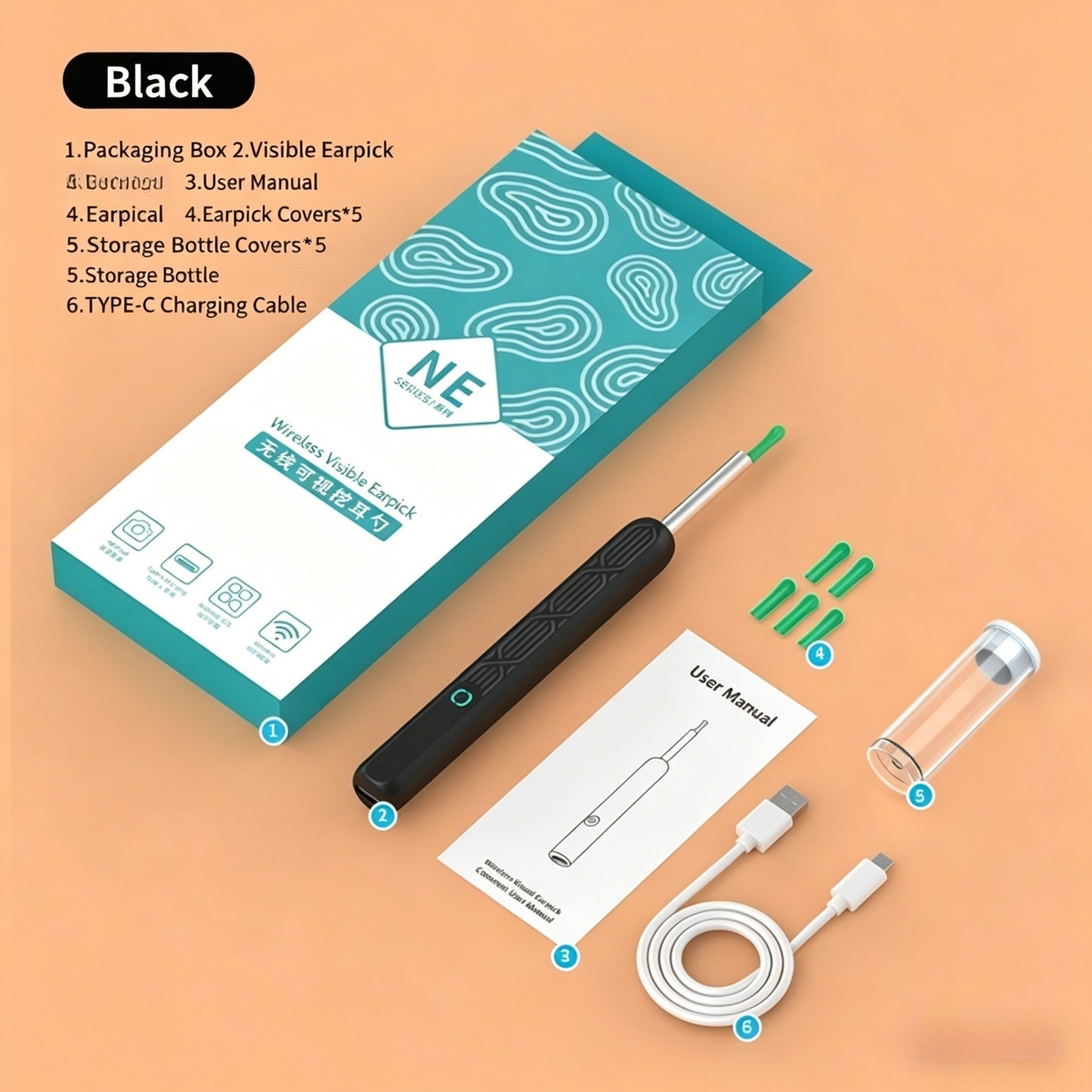 ✨Smart Visual Ear Wax Remover | WiFi HDOtoscope for Safe At-Home Ear Cleaning-CJP