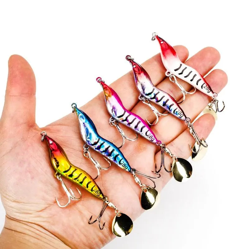 7/14/21/28g Metal Jig Lure 3D Eyes Sinking Bait with Treble Hook-SUY