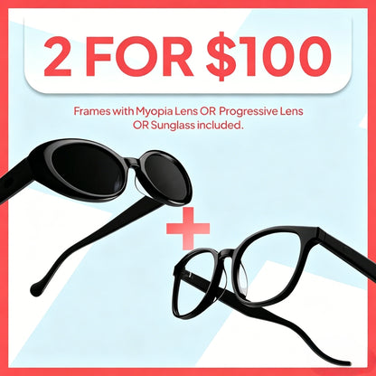 2 for $100 Eyewear Bundle | Stylish Optical Glasses & Sunglasses Set | Lightweight Fashion Frames-TTT