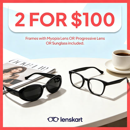 2 for $100 Eyewear Bundle | Stylish Optical Glasses & Sunglasses Set | Lightweight Fashion Frames-TTT