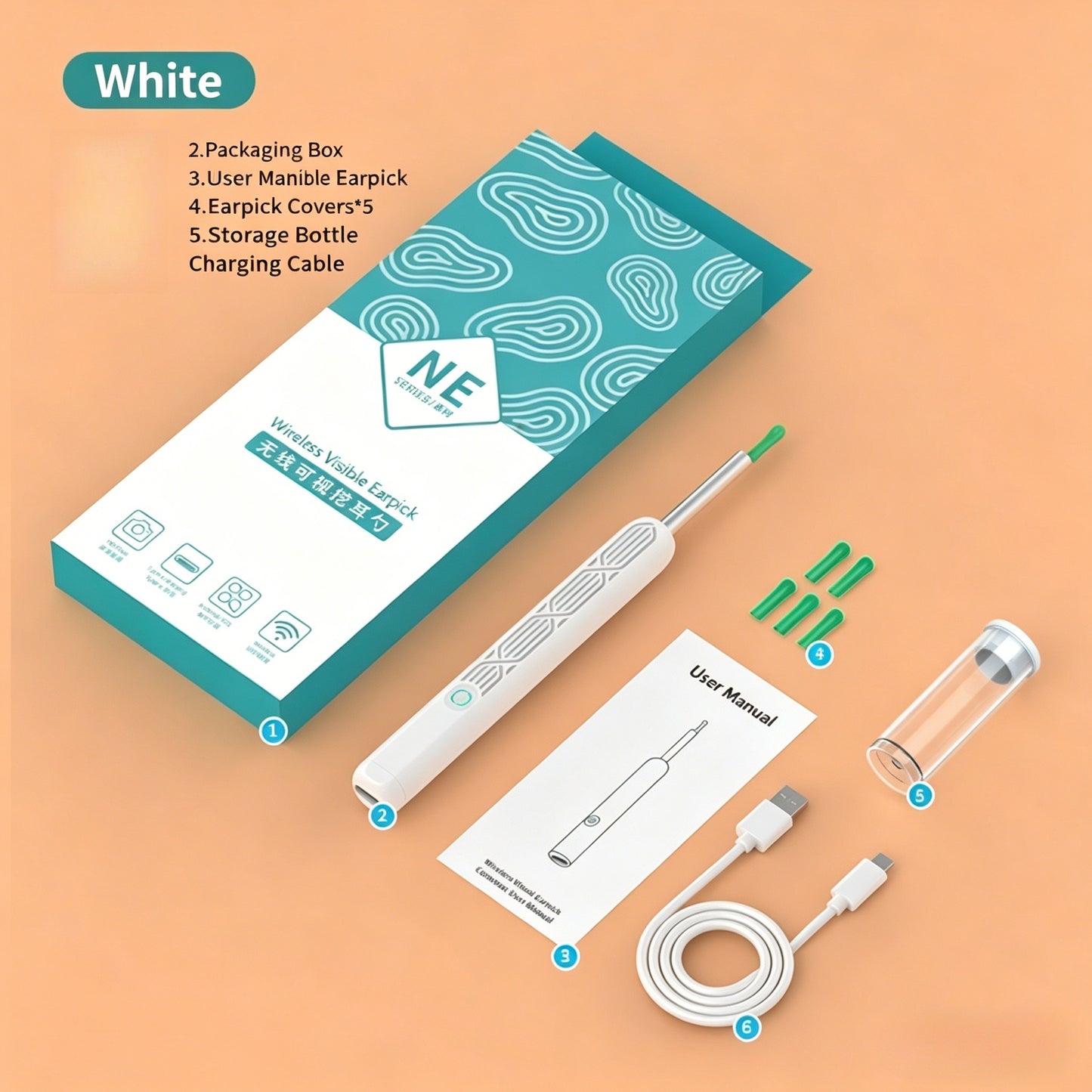 ✨Smart Visual Ear Wax Remover | WiFi HDOtoscope for Safe At-Home Ear Cleaning-CJP