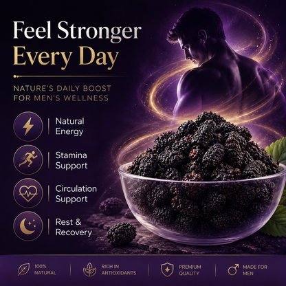 The Ultimate Natural Fuel for Men! Premium Black Mulberries: Revitalize Your Core Energy from Within.-QZZ