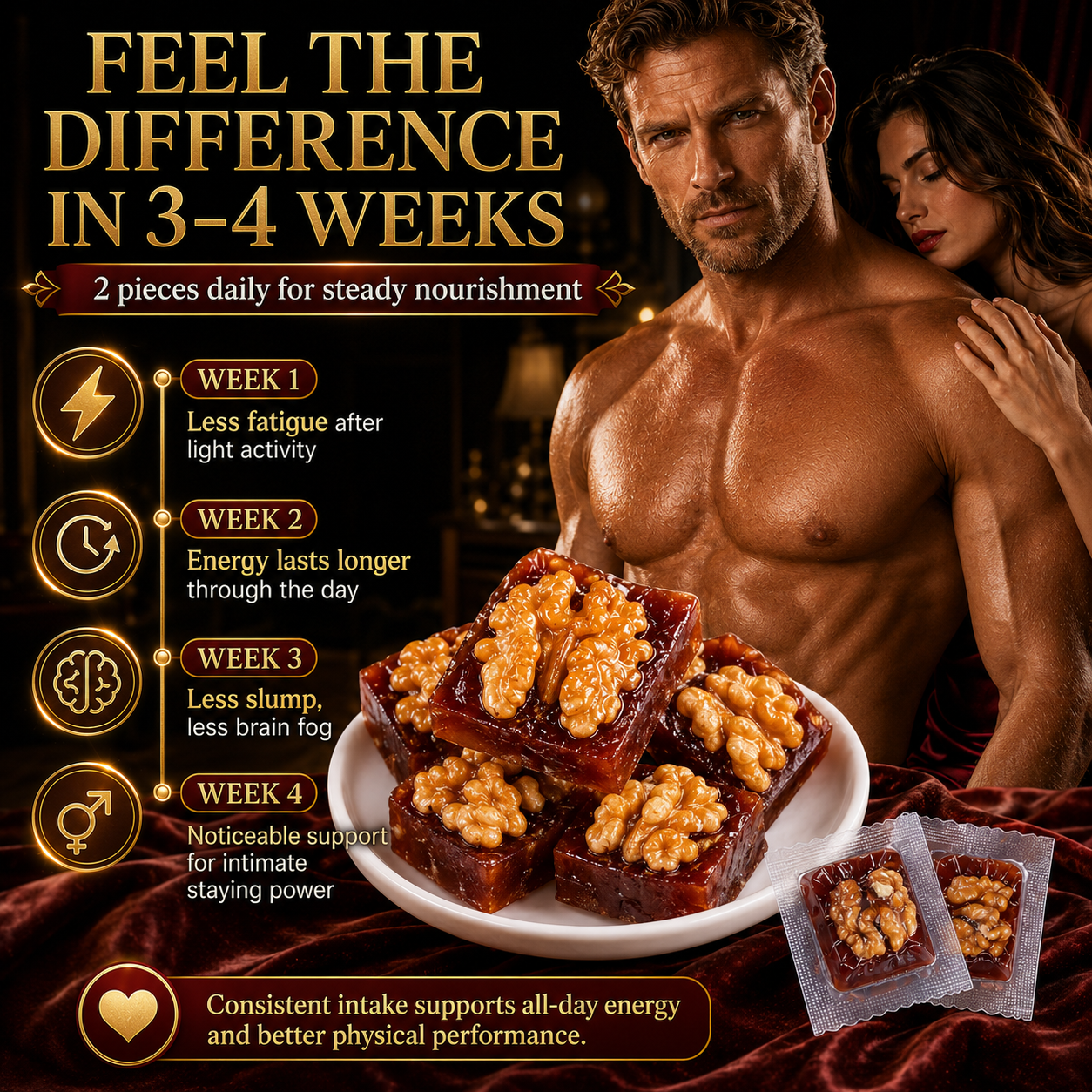 Natural Men’s Wellness Snack, Support Daily Energy & Long-Lasting Stamina-Hawthorn Walnut Pie-WBJ