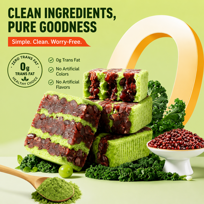 💚 Guilt-Free Kale Red Bean Cake — Low Sugar, High Fiber, Naturally Delicious-OKL
