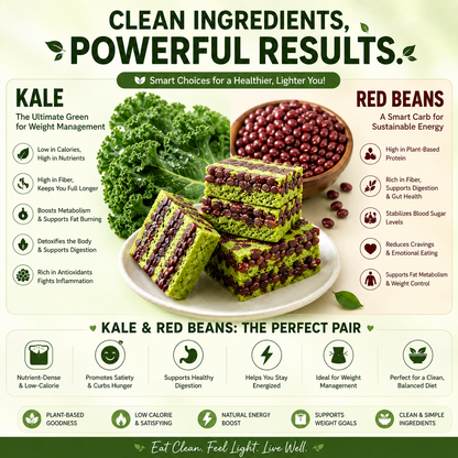 💚 Guilt-Free Kale Red Bean Cake — Low Sugar, High Fiber, Naturally Delicious-OKL