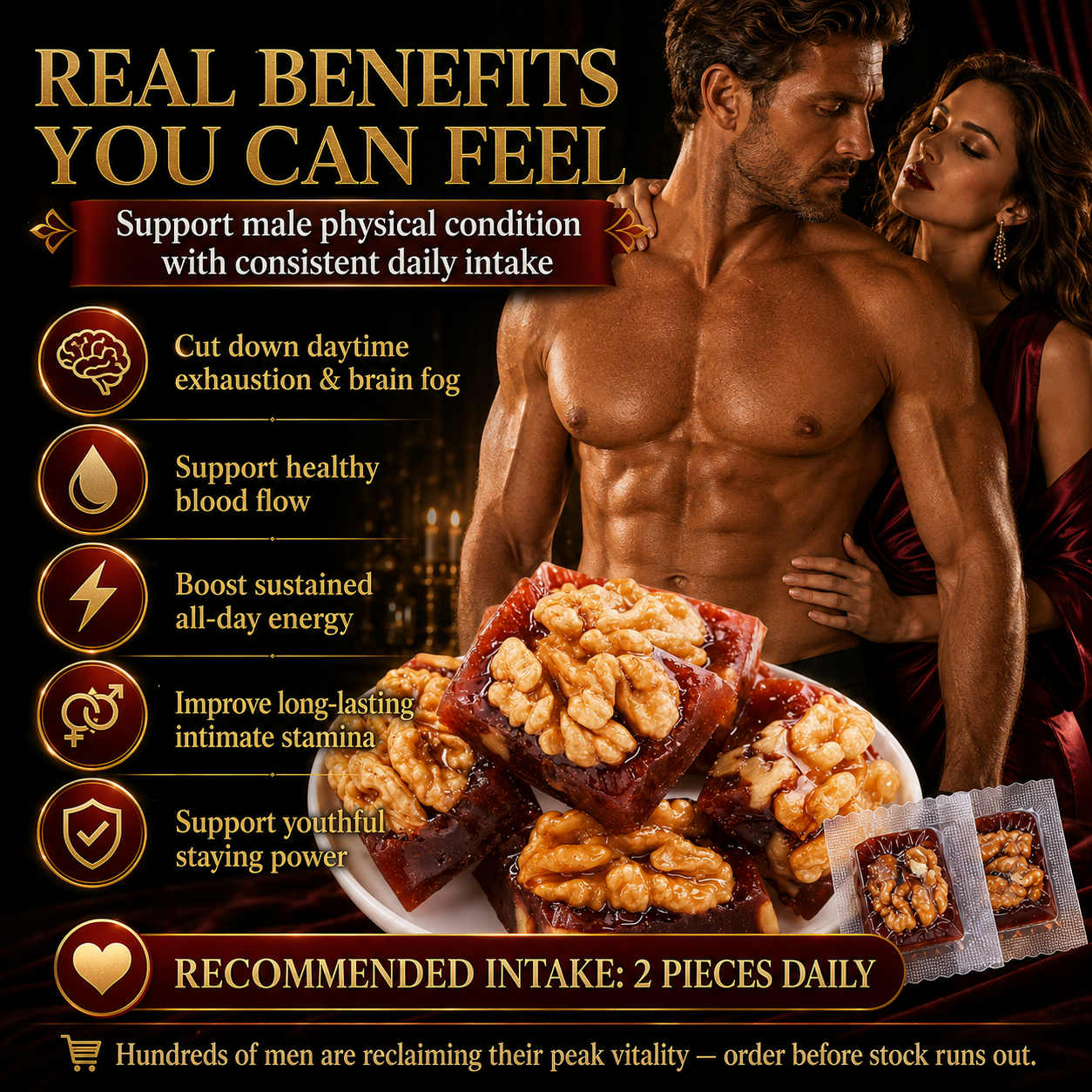 Natural Men’s Wellness Snack, Support Daily Energy & Long-Lasting Stamina-Hawthorn Walnut Pie-WBJ