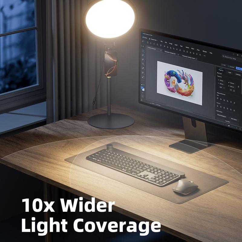 Weilisi 10.5" Desktop Ring Light with Stand & Phone Holder for Live Streaming & Video Meeting-SUY