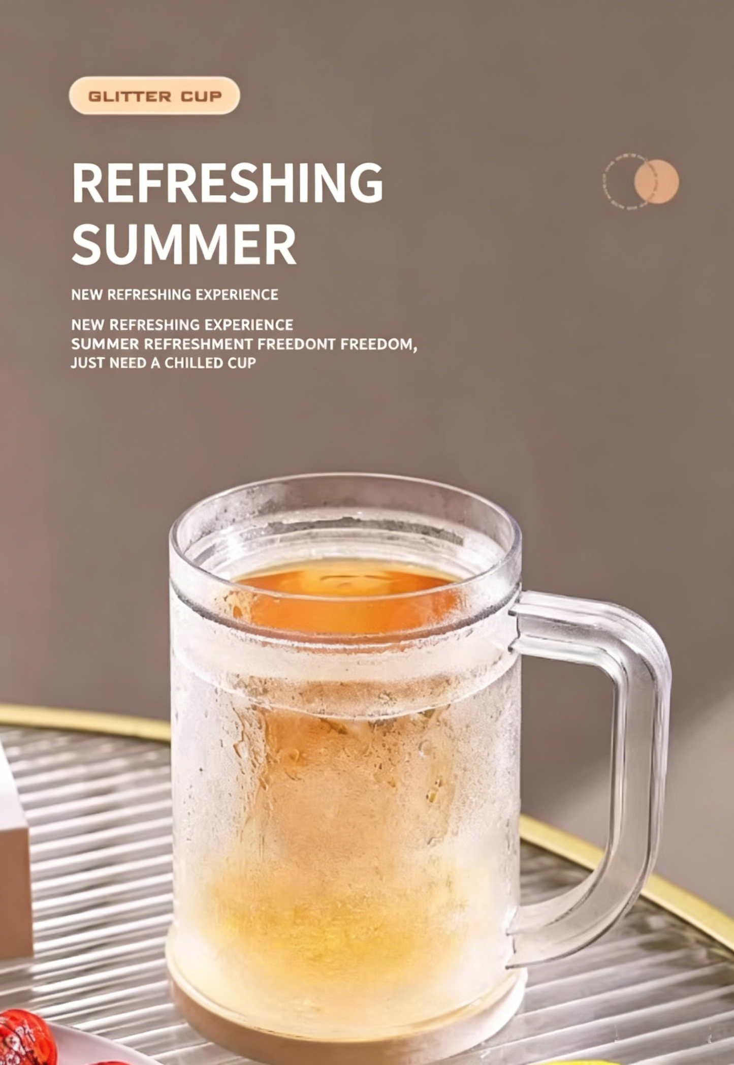 ❄️Double Wall Frozen Chiller Mug🍺❄️ - Large Capacity Ice Cold Beer & Soda Cup, Keep Drinks Icy Cold For Hours, Perfect For Summer Parties, BBQs & Home Use-VEX