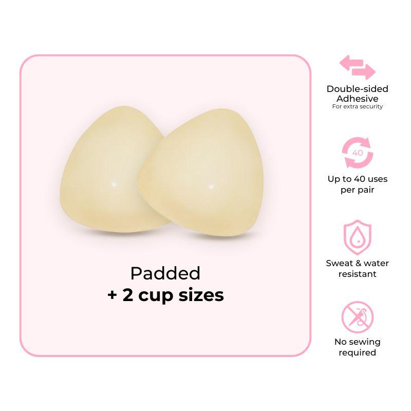 🩱40+ Uses Per Pair, Double-Sided Adhesive for All-Day Security| 🩱🩱🩱Patented Sticky Bra Inserts, Instant 2 Cup Size Lift, Reusable, Sweat & Water Resistant-VEX