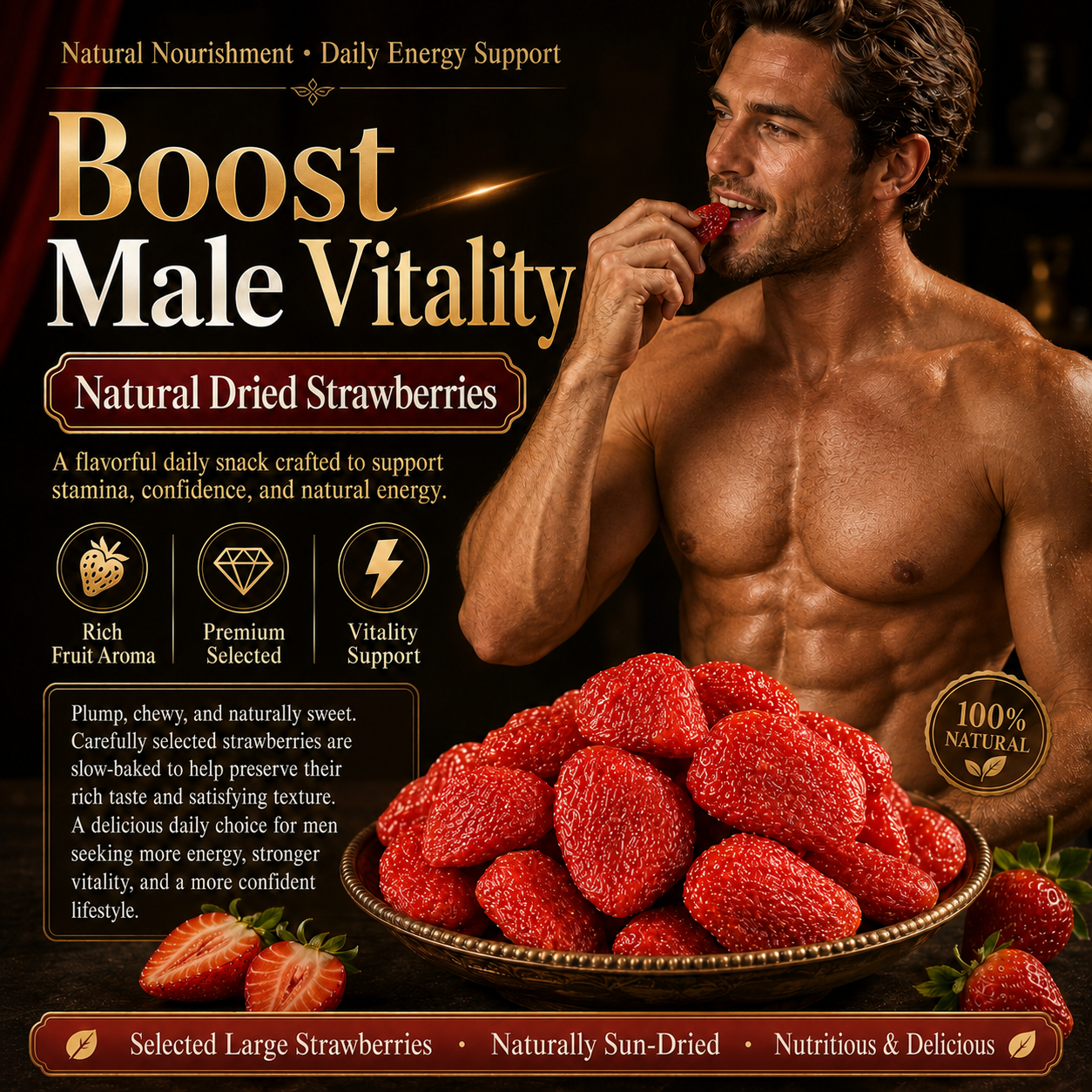 100% pure natural dried strawberries-Enhance male vitality-YOY