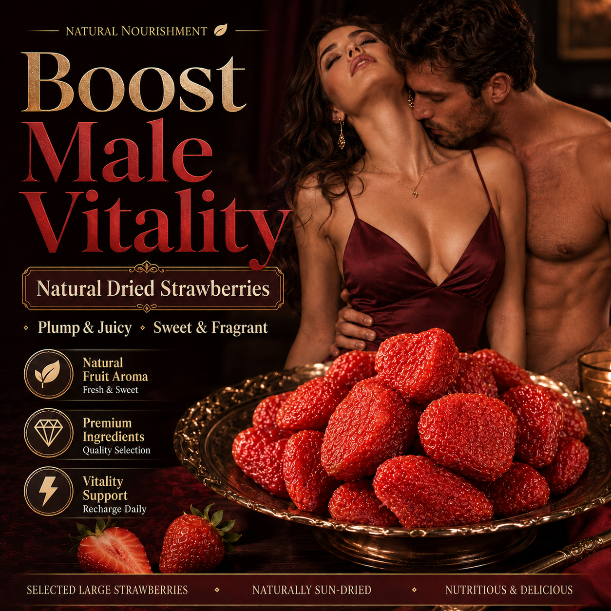 100% pure natural dried strawberries-Enhance male vitality-YOY