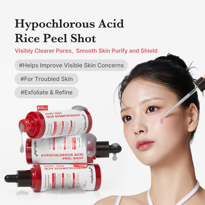 Medicube Rice Peel Shot Duo | Exfoliating Pore Care Serum, Oil Control Hydrating for Face & Body-SUY
