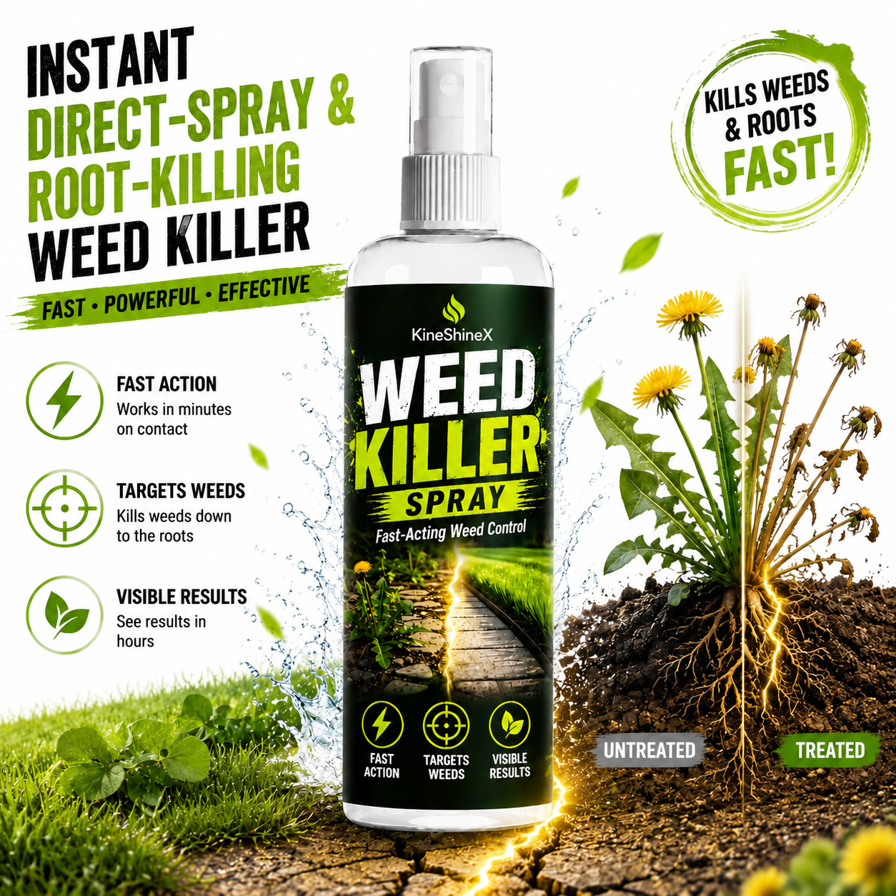 ⚡ Instant Direct-Spray & Root-Killing Weed Killer 🌿 LGZ