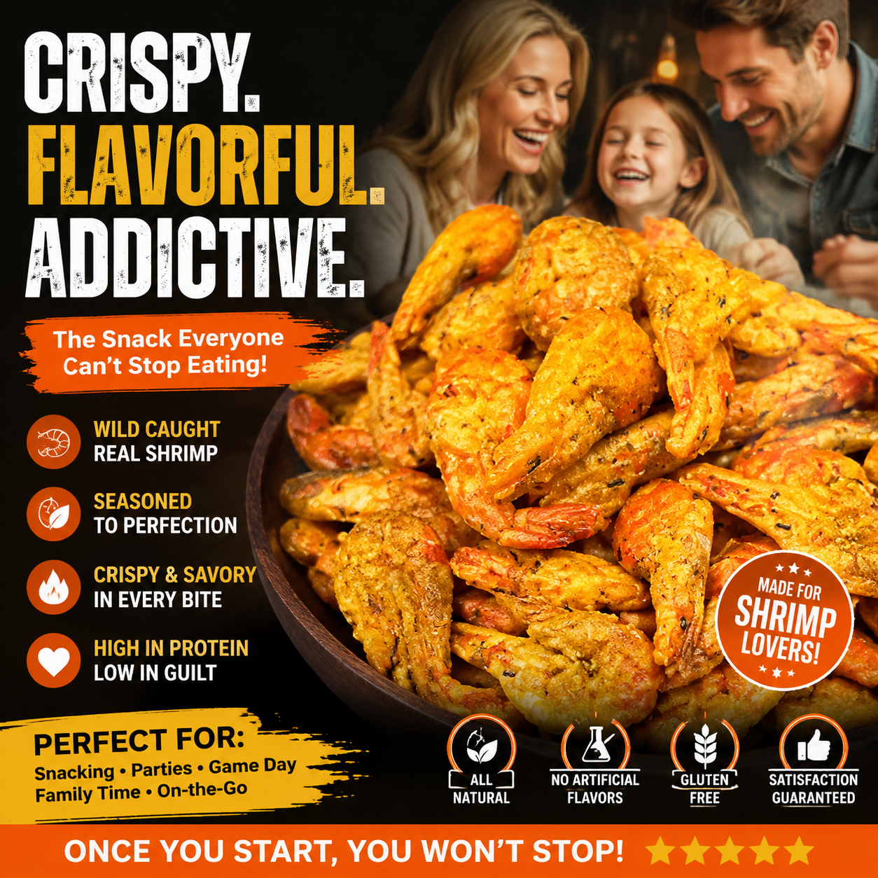 Mouthwatering Crispy Shell-On Fried Shrimp-SUY