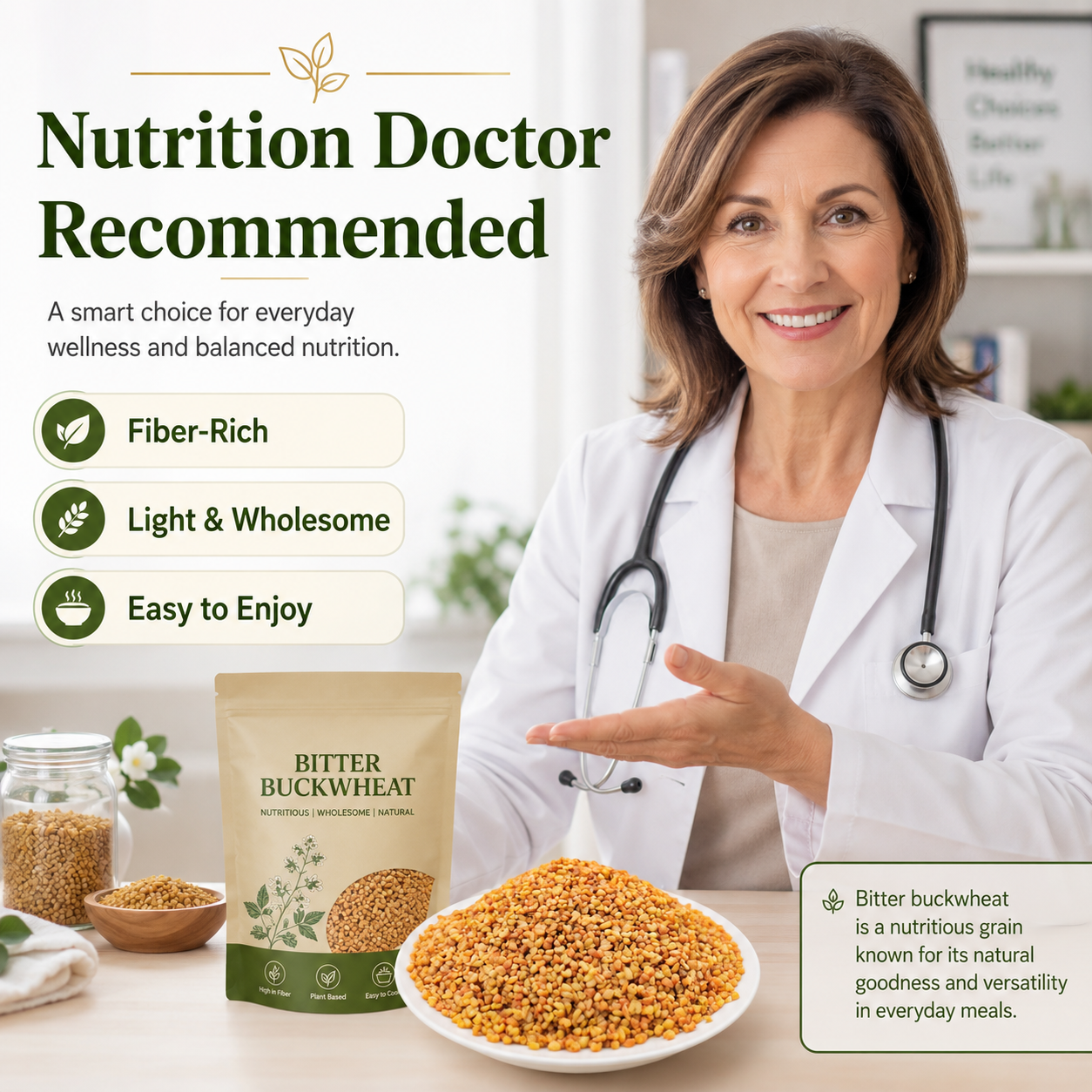 Sugar-Free Tartary Buckwheat Grains | High Rutin Whole Grain for Blood Sugar & Gut Support-ZRT