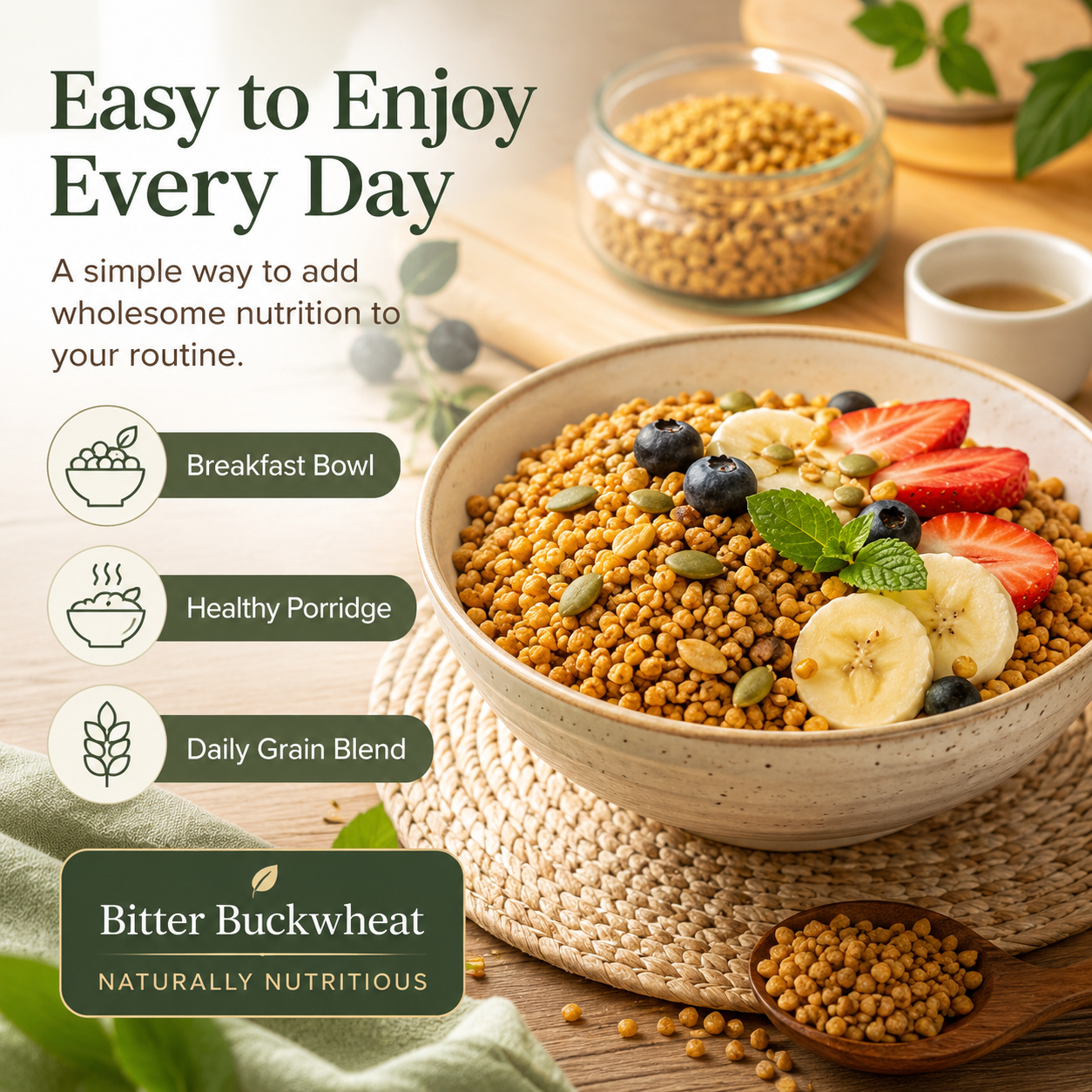 Sugar-Free Tartary Buckwheat Grains | High Rutin Whole Grain for Blood Sugar & Gut Support-ZRT