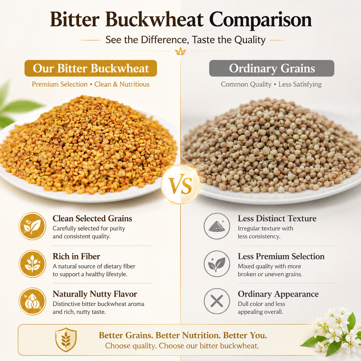 Sugar-Free Tartary Buckwheat Grains | High Rutin Whole Grain for Blood Sugar & Gut Support-ZRT