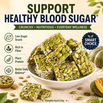 Blood Sugar Friendly Healthy Snack – Pumpkin Seed Crisp-LT