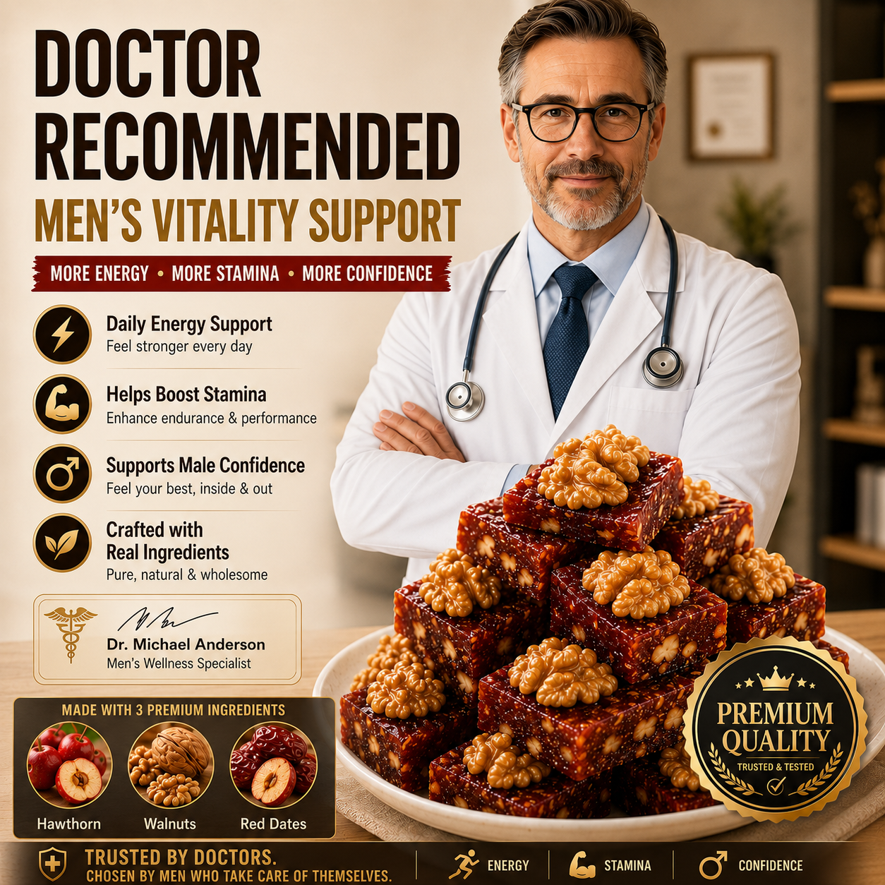 Natural Daily Fuel for Men’s Strength, Stamina & Vitality-Hawthorn Walnut Pie-LT