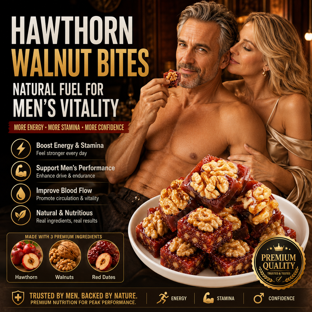 Natural Daily Fuel for Men’s Strength, Stamina & Vitality-Hawthorn Walnut Pie-LT