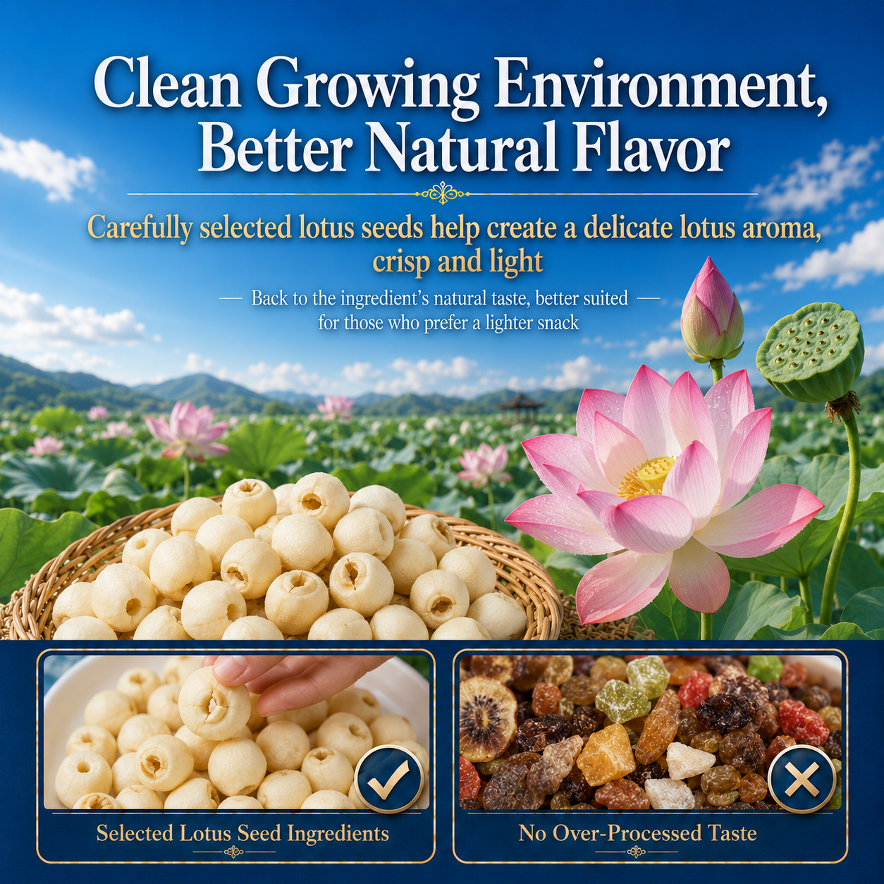 🪷Nourish your body with gentle, premium botanical nutrients from lotus seeds, paired with a satisfying crisp texture — these lotus seed heart crisps are a light ready-to-eat snack crafted for those mindful of vascular health-CJP