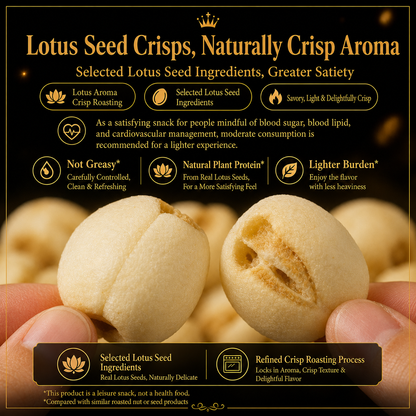 🪷Nourish your body with gentle, premium botanical nutrients from lotus seeds, paired with a satisfying crisp texture — these lotus seed heart crisps are a light ready-to-eat snack crafted for those mindful of vascular health-CJP