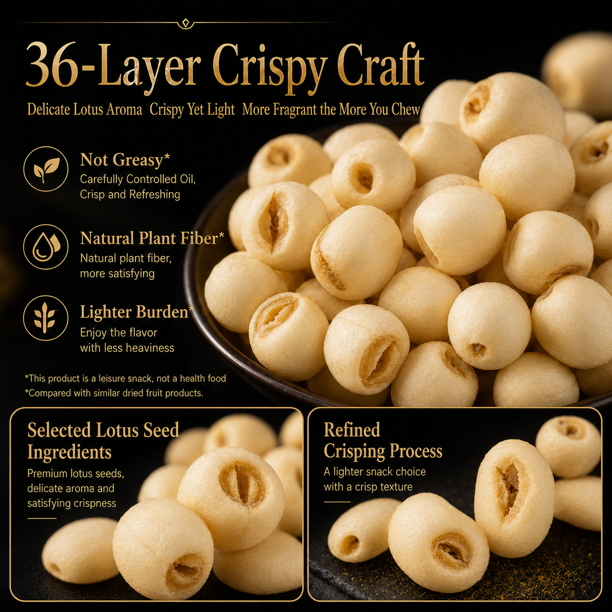 🪷Nourish your body with gentle, premium botanical nutrients from lotus seeds, paired with a satisfying crisp texture — these lotus seed heart crisps are a light ready-to-eat snack crafted for those mindful of vascular health-CJP