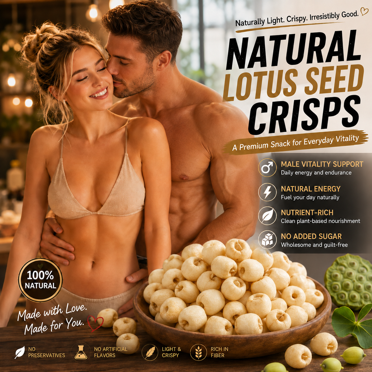 🪷UNLEASH YOUR MAN POWER🔥WITH ALASKA SNOW MOUNTAIN NATURAL LOTUS SEED CRISPS-CJP