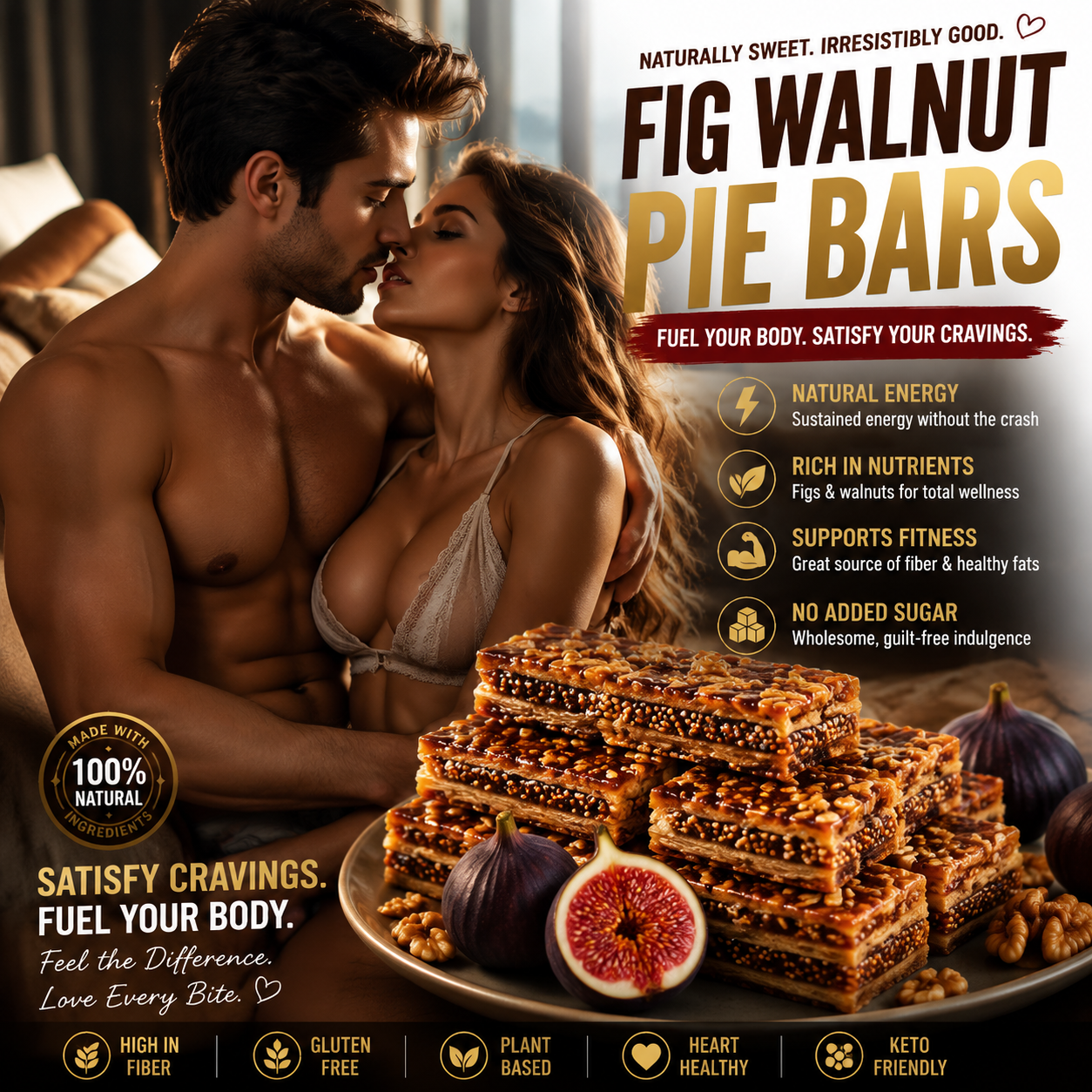 Fuel Your Energy & Endurance! Fig Walnut Pie Delivers Long-Lasting Drive and Peak Vitality for Men-SUY