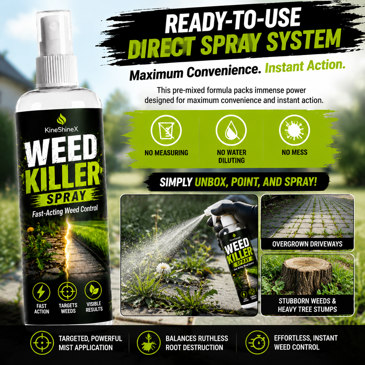 ⚡ Instant Direct-Spray & Root-Killing Weed Killer 🌿 LGZ