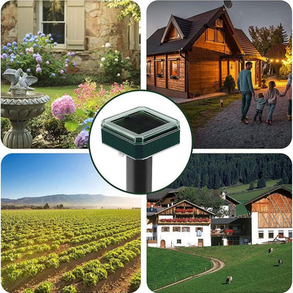 Solar Ultrasonic Animal Repeller, Waterproof Snake, Rat, Squirrel & Bird Repellent, No Chemicals, Safe for Pets & Humans-XXS