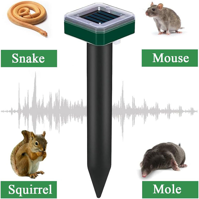 Solar Ultrasonic Animal Repeller, Waterproof Snake, Rat, Squirrel & Bird Repellent, No Chemicals, Safe for Pets & Humans-XXS