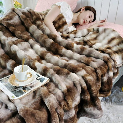 Luxury Faux Fur Blanket – Ultra Soft Cozy Throw Blanket-TTT