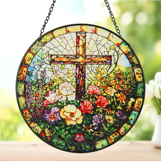 Glass hanging ornament, round art pendant, home decoration, Instagram-style office wall decoration, light luxury art hanging piece-XXS