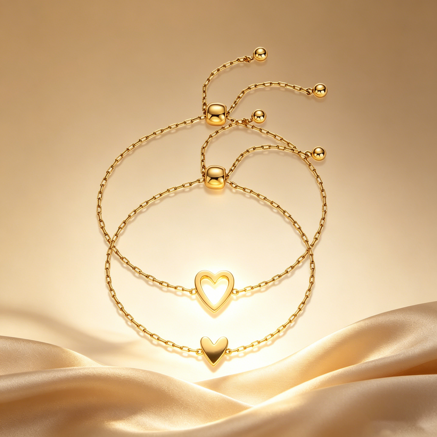 Luxury Gold Heart Bracelet for Women Adjustable Elegant Chain Bracelet Fashion Jewelry-YOY