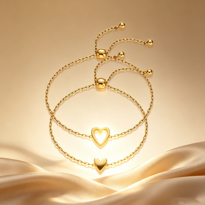 Luxury Gold Heart Bracelet for Women Adjustable Elegant Chain Bracelet Fashion Jewelry-YOY