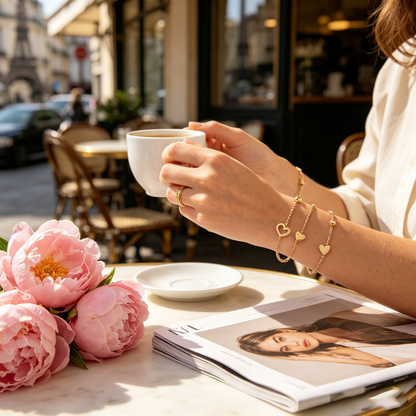 Luxury Gold Heart Bracelet for Women Adjustable Elegant Chain Bracelet Fashion Jewelry-YOY