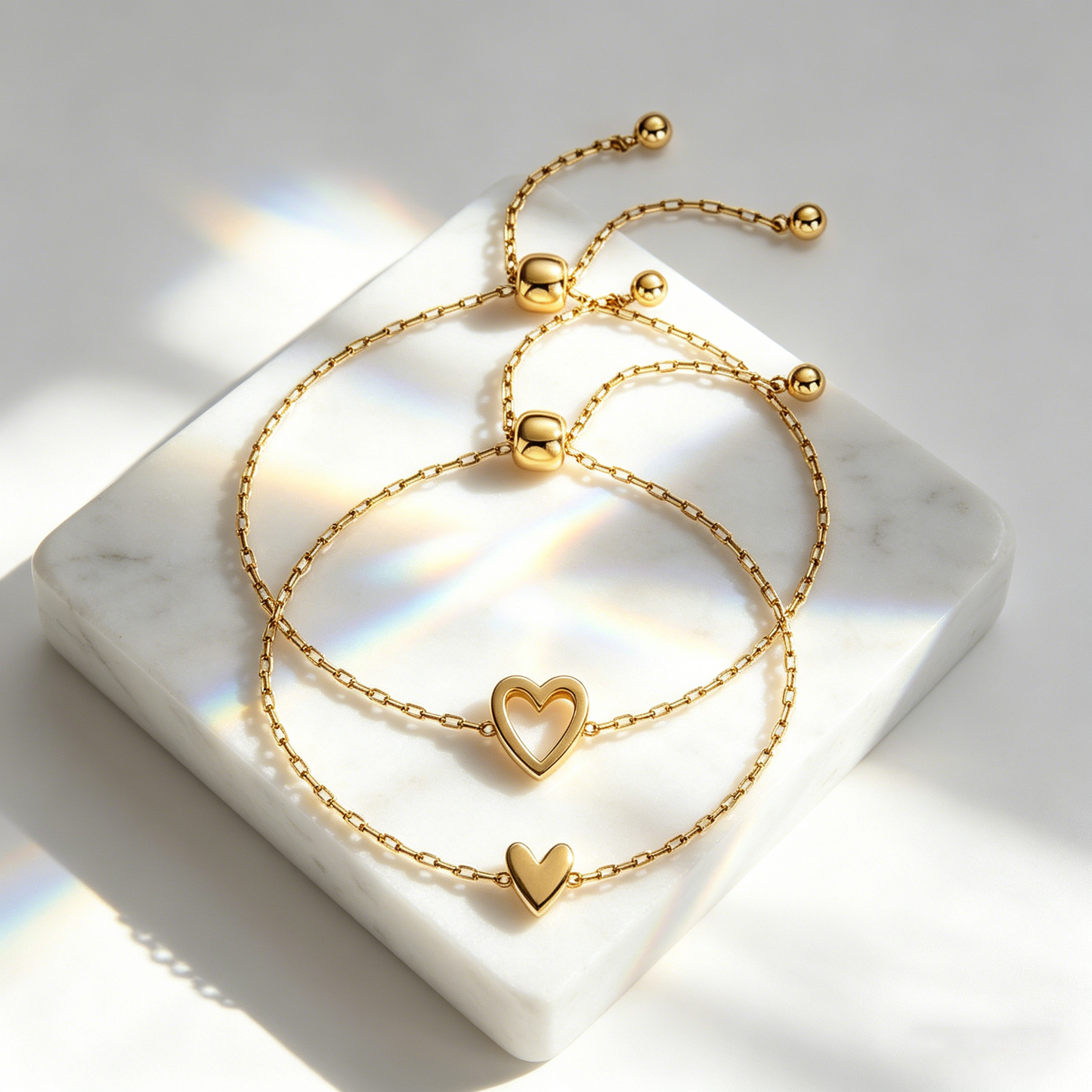 Luxury Gold Heart Bracelet for Women Adjustable Elegant Chain Bracelet Fashion Jewelry-YOY