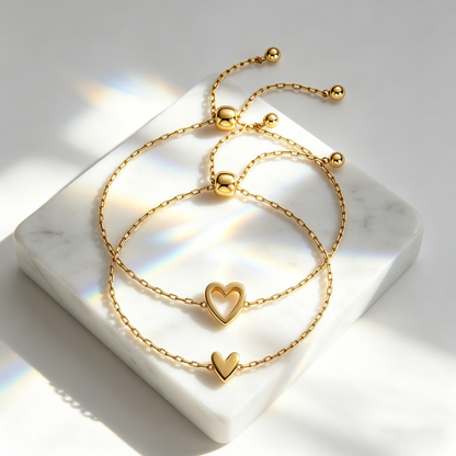 Luxury Gold Heart Bracelet for Women Adjustable Elegant Chain Bracelet Fashion Jewelry-YOY