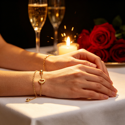 Luxury Gold Heart Bracelet for Women Adjustable Elegant Chain Bracelet Fashion Jewelry-YOY