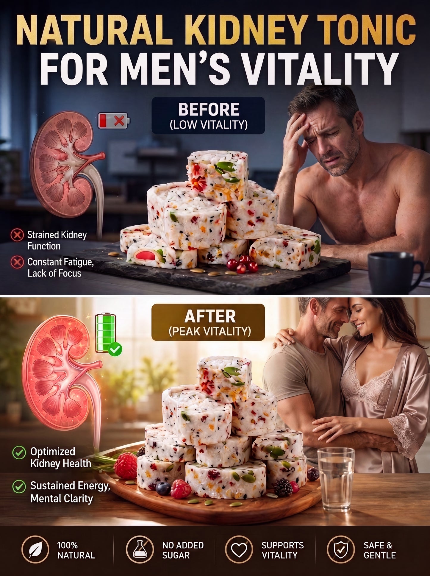 🏆Prostate Wellness • 🔋Endurance Support • 💪Designed for Men-🌿Men's Daily Vitality Herbal Bites -XXS