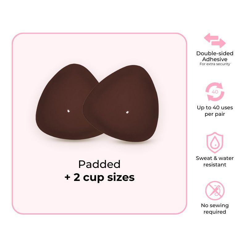 🩱40+ Uses Per Pair, Double-Sided Adhesive for All-Day Security| 🩱🩱🩱Patented Sticky Bra Inserts, Instant 2 Cup Size Lift, Reusable, Sweat & Water Resistant-VEX