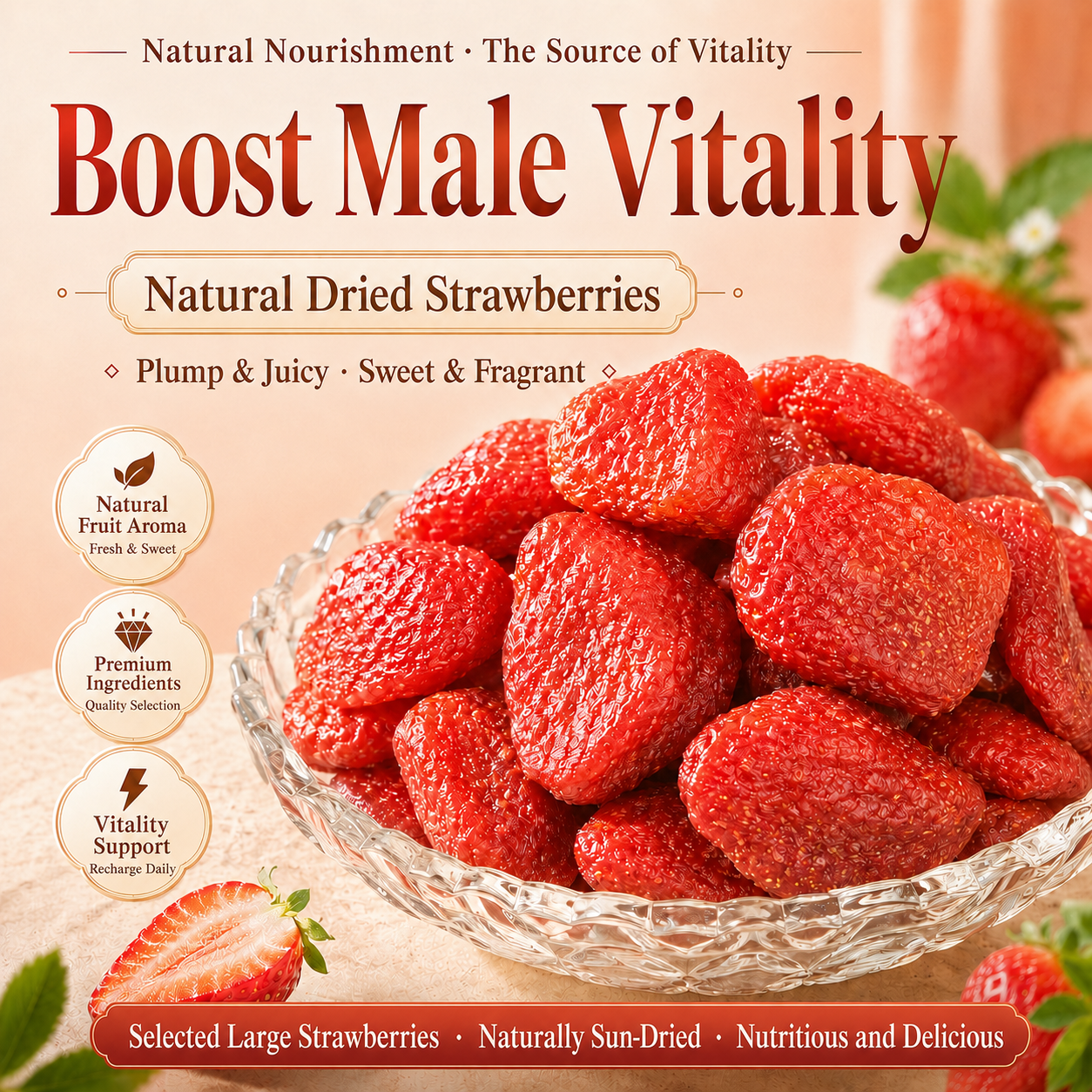 100% pure natural dried strawberries-Enhance male vitality-YOY
