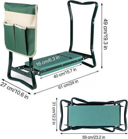 Foldable Garden Kneeler Seat with Soft Pad 330lbs-VIM