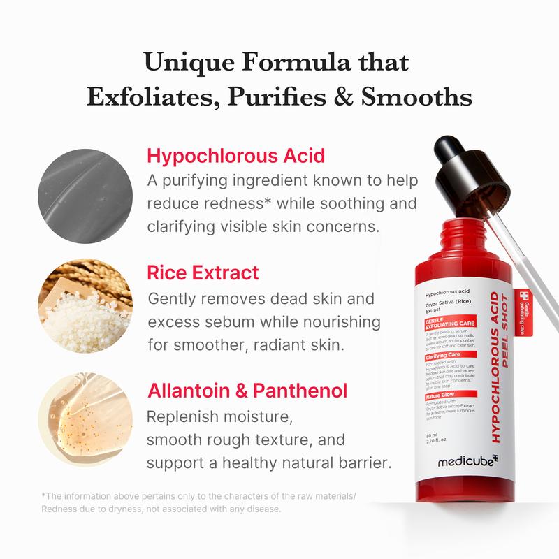 Medicube Rice Peel Shot Duo | Exfoliating Pore Care Serum, Oil Control Hydrating for Face & Body-SUY