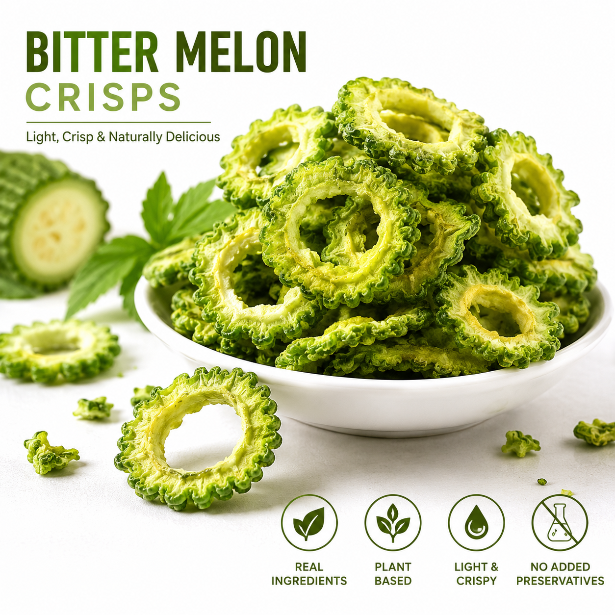 Premium Bitter Melon Chips  A Naturally Crispy Snack for Smarter Everyday Choices-OKL