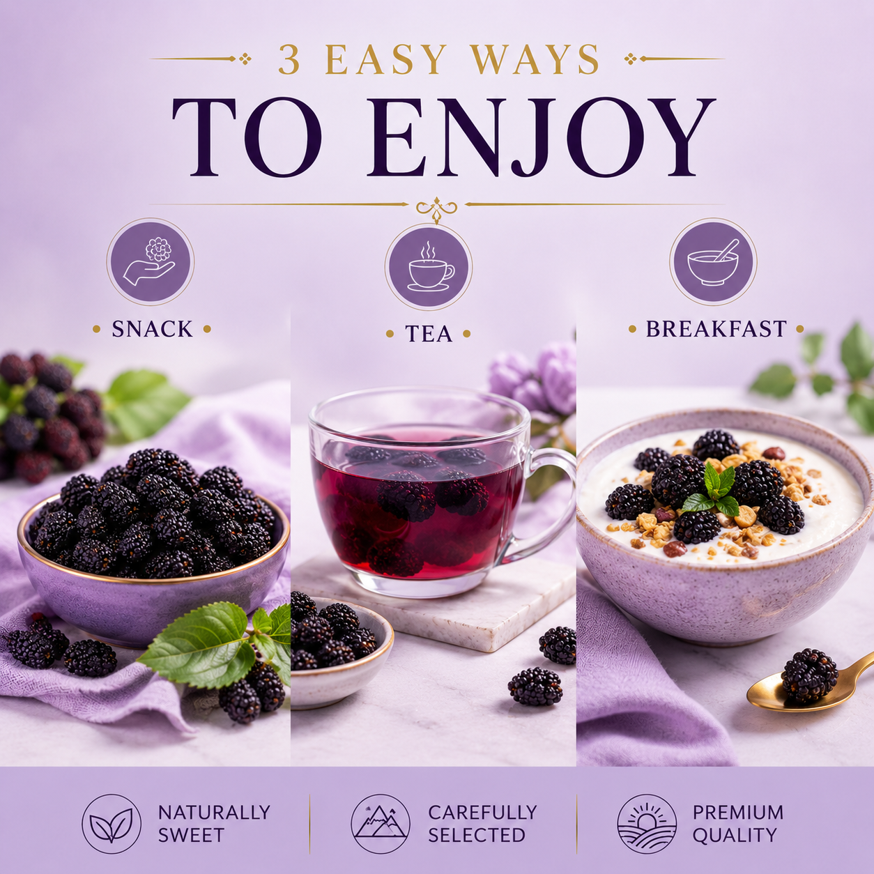 The Ultimate Natural Fuel for Men! Premium Black Mulberries: Revitalize Your Core Energy from Within.-QZZ