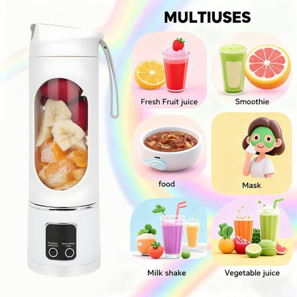 Portable Blender, USB Rechargeable 350ml Personal Juicer Cup, Mini Smoothie Blender for Travel, Gym, Office-TTT